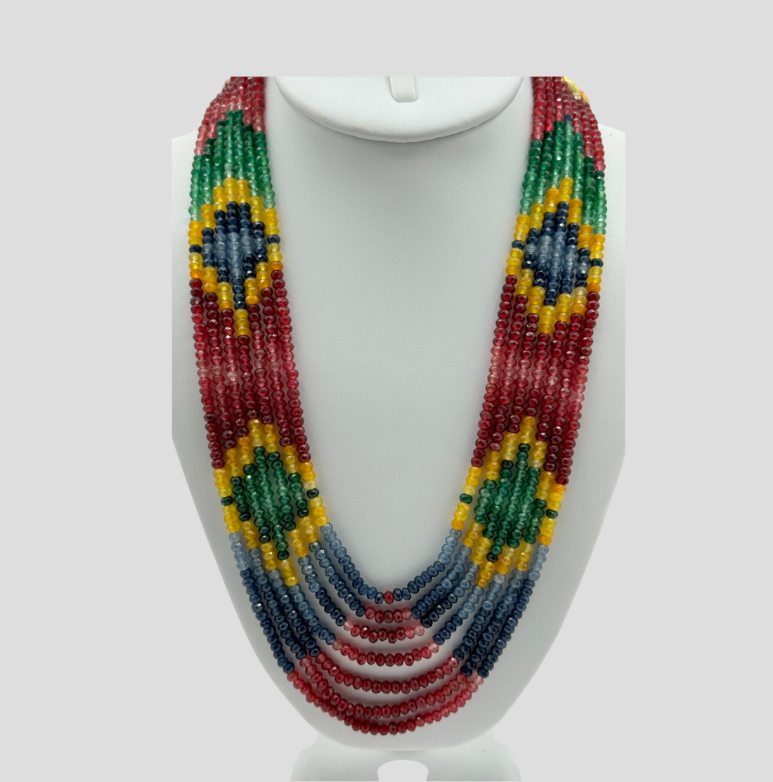 Stylish 7 Layer Colored Onyx Necklace