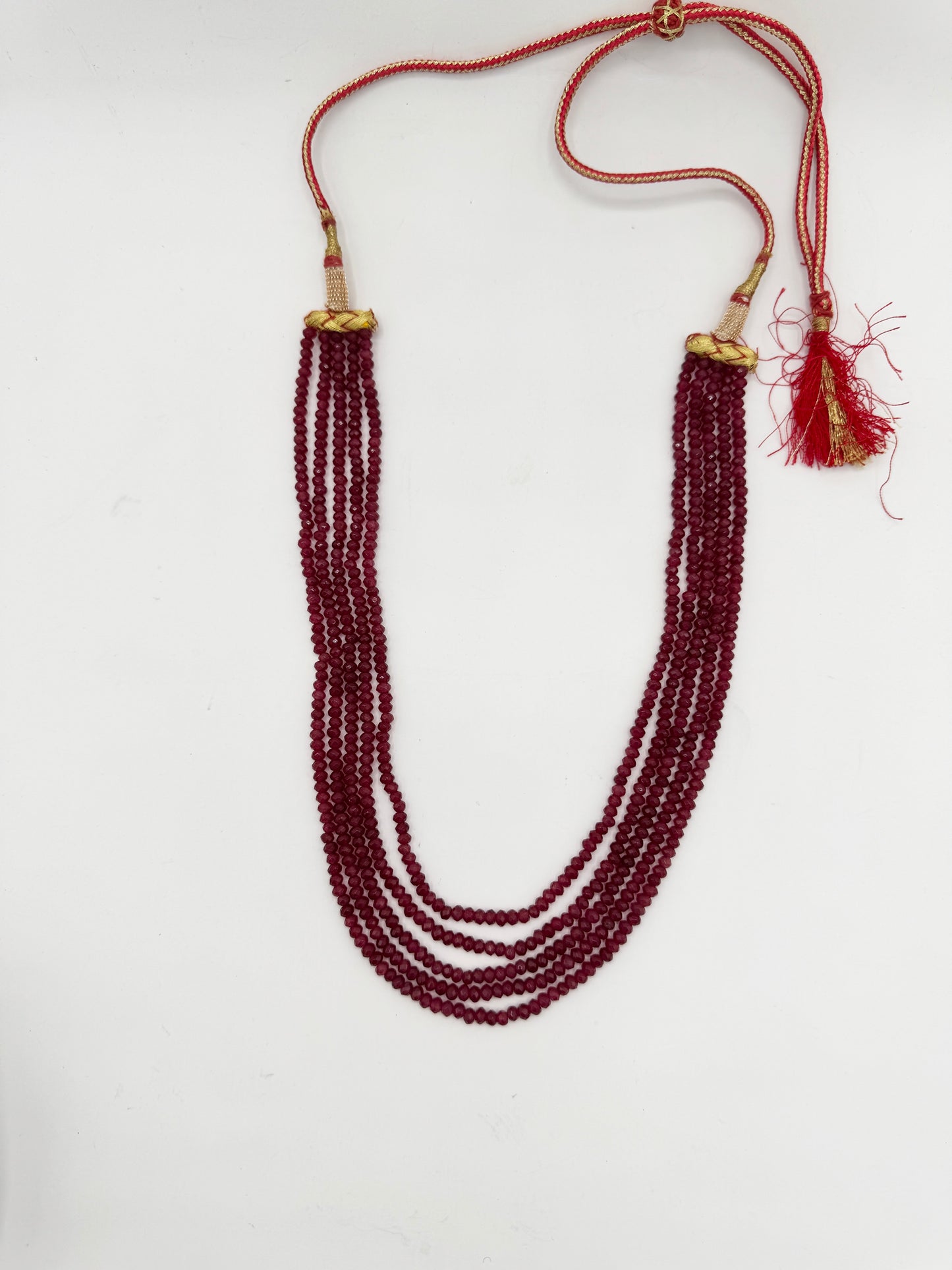 5 layered Maroon Onyx Necklace