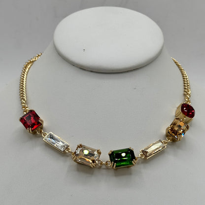 7 Stone Swarovski Crystal Statement Choker Pendant Necklace