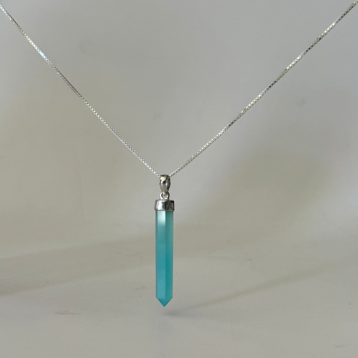 Aqua Point Pendant Necklace