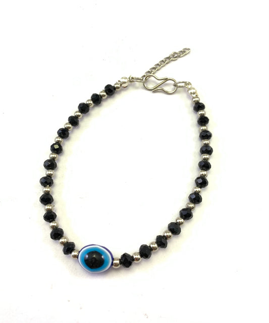 Black Glass Bead Bracelet