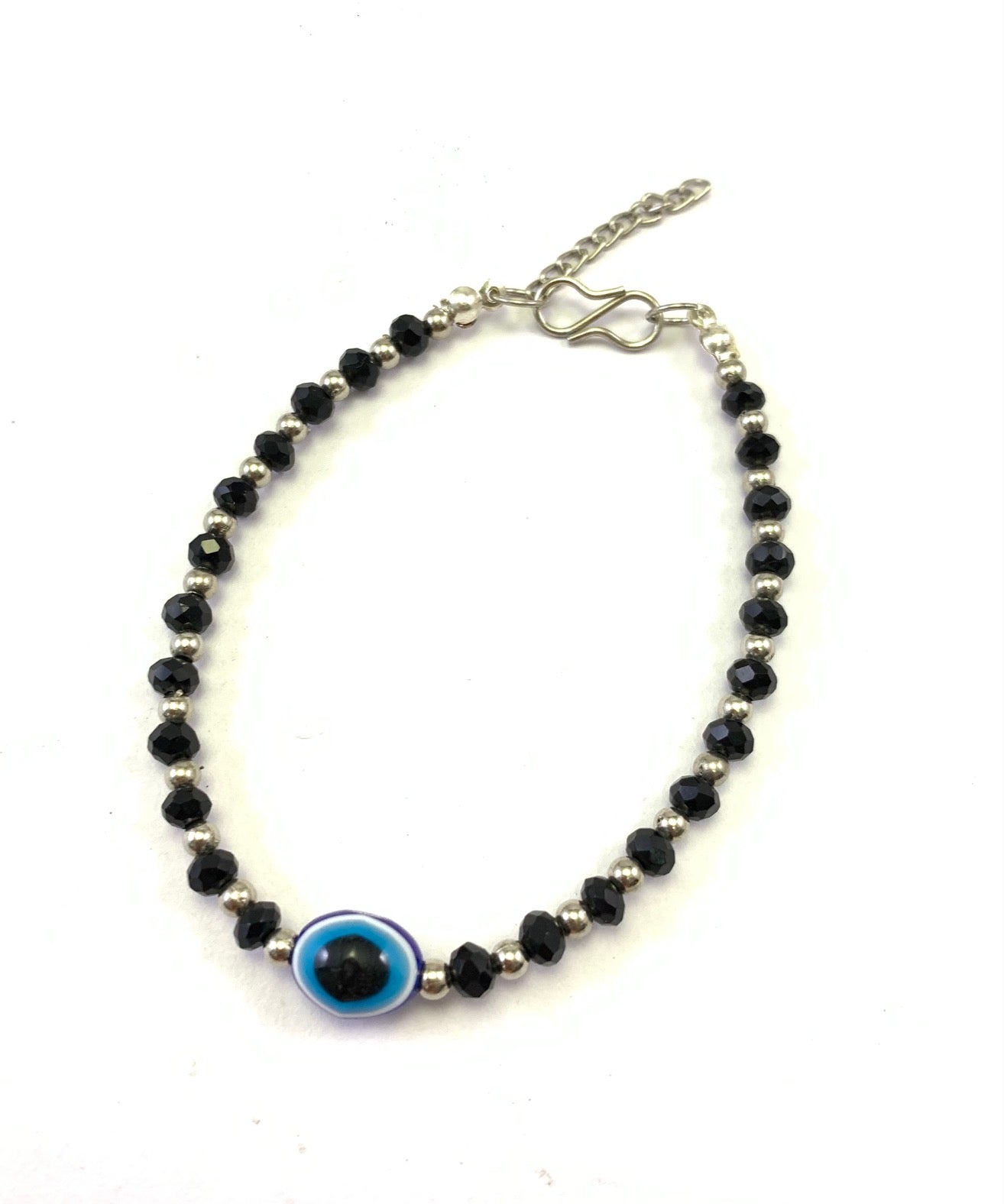 Black Glass Bead Bracelet