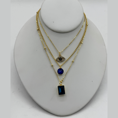  Evil Eye Pendant Layer Necklace