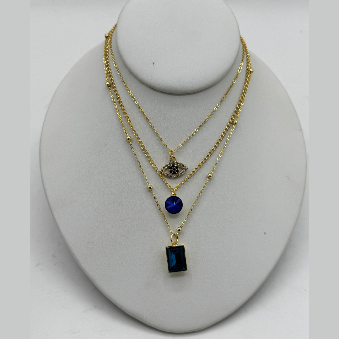  Evil Eye Pendant Layer Necklace