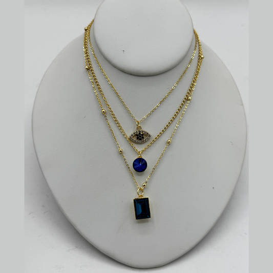  Evil Eye Pendant Layer Necklace