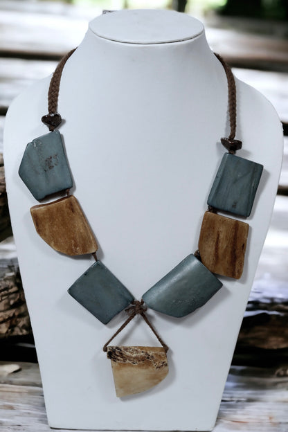 Bone Bead Thread Necklace