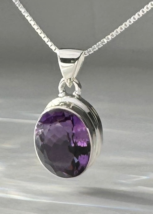 Faceted Amethyst Pendant