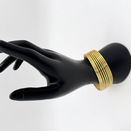 Brass Metal Cuff Bracelet in 18K Gold Finish