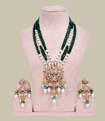 Maroon And Green Onyx Necklace