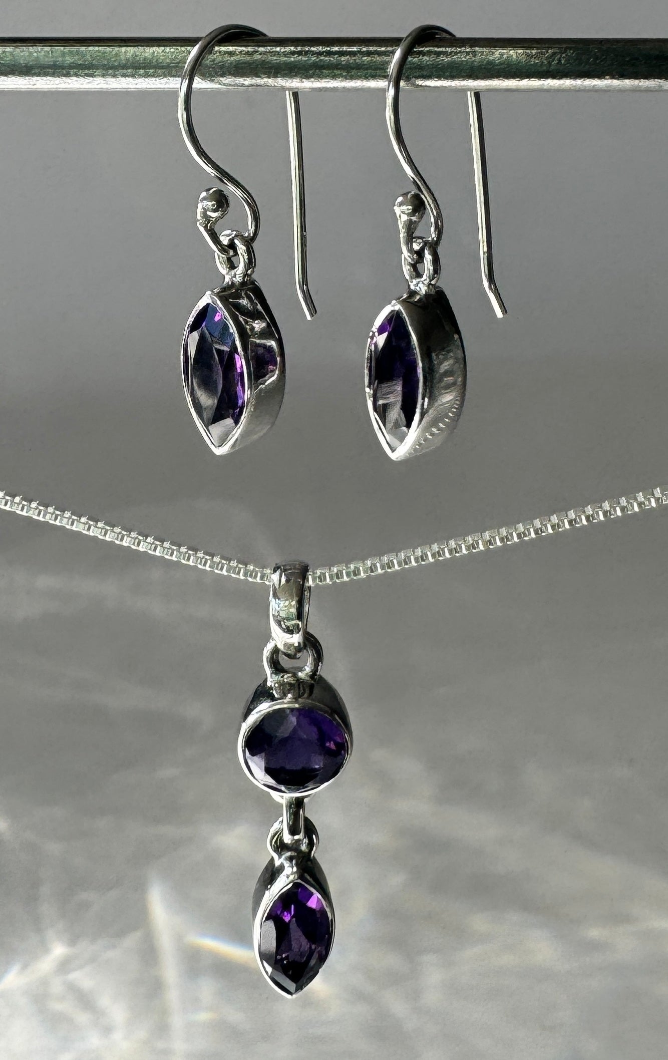 Amethyst Jewelry with Earrings