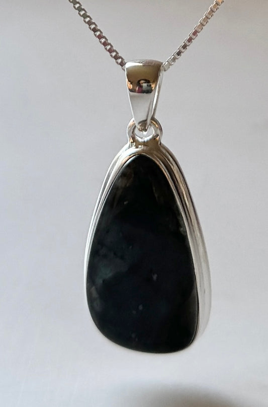 Moss Agate Sterling Silver Pendant