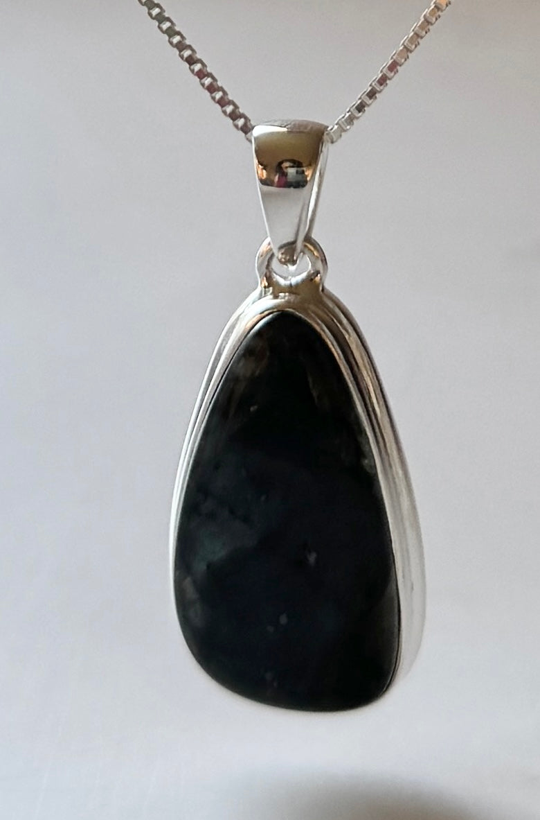 Moss Agate Sterling Silver Pendant