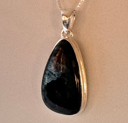 Moss Agate Sterling Silver Pendant