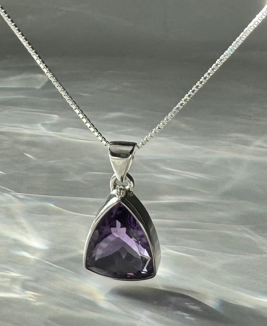 Amethyst Trillion Pendant