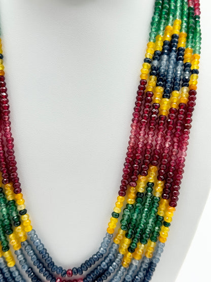 Stylish 7 Layer Colored Onyx Necklace