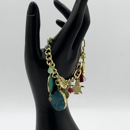 Shell Charm Bracelet With Mix Stones